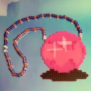 Rave Kandi Necklace Pink Crystal Ball
